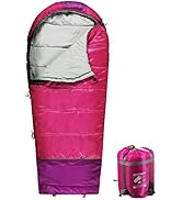 REDCAMP Kids Mummy Sleeping Bag for Camping, 3 Season Cold Weather Sleeping Bag Fit Boys,Girls &amp; ...