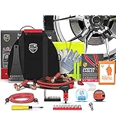 Swiss Safe 2-in-1 Roadside Car Emergency Kit for Vehicles - Compact &amp; Portable Safety Tool Kit w/...
