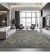 Rugland 8x10 Area Rugs - Stain Resistant Washable Rug, Anti Slip Rugs for Living Room, Vintage Tr...