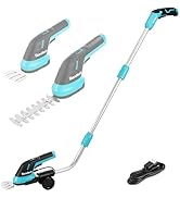 DURATECH Cordless Hedge Trimmer, 3.6V 3-in-1 Handheld Electric Grass Trimmer &amp; Hedge Shears with ...