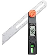 NORTOOLS Digital Angle Finder Protractor, Plastic Angle Finder 7inch/200mm 0-360 ° LCD Digital Pr...