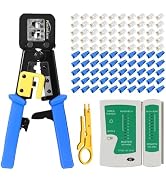 NataLink Pass Through RJ45 Crimp Tool Cat 6 Cat 5E Cat 5 Ethernet Crimper Kit RJ45 Crimping Tool ...