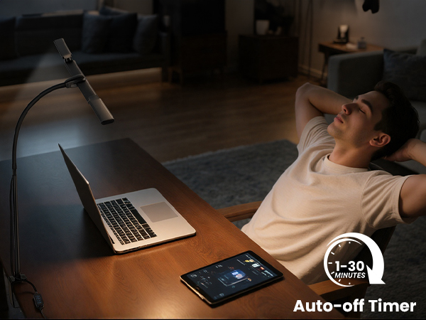 Computer Monitor Table Lamp 3 Head Adjustable Desk Lamp for Reading Study Workbench