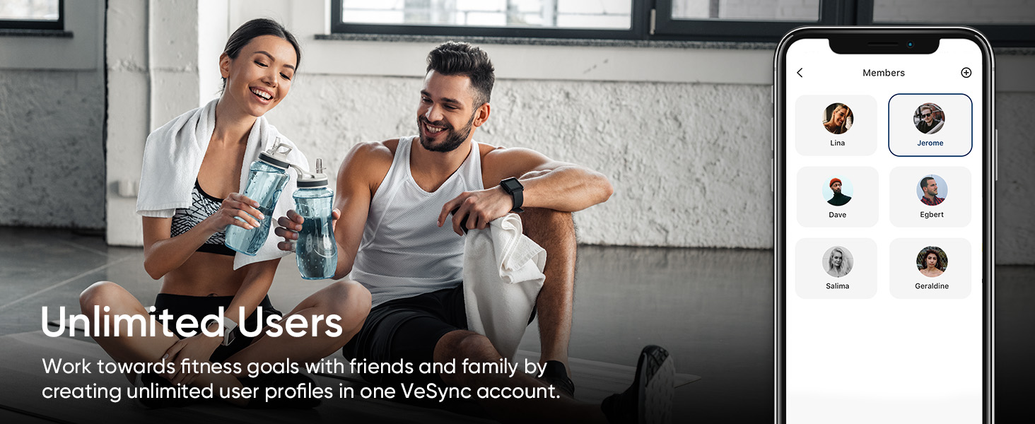 Work toward your fitness goals by creating profiles for an unlimited number of users