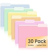 SUNEE File Folders, 30 Pack Manilla Folders 8.5 x 11, Colored File Folders Home Office School Sup...