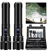 Kicoeoy Rechargeable Flashlights High Lumens, Led Flashlight 200000 Lumens Bright Flash Light wit...
