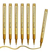 IOMDRWU Gold Metallic Markers Pen,Permanent Markers,Gold Paint Pens Metallic for Black Paper,Glas...