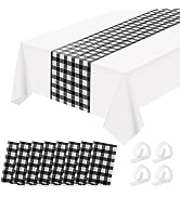Premium Disposable Plastic Table Runner 14 x 108 Inch Table Runner for Wedding Dinner Birthday Ba...