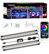 DUOFU365 Car Led Strip Lights, RGB Truck Interior Lights with App Control, Under Dash Footwell Au...
