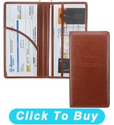 LumiMokki Premium Car Registration &amp; Insurance Card Holder with Magnetic Shut, Vehicle Glove Box ...