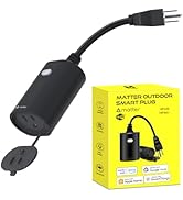 Minoston Matter Outdoor Smart Plug WiFi Heavy Duty Plug-in Outlet Waterproof, Compatible with Ale...
