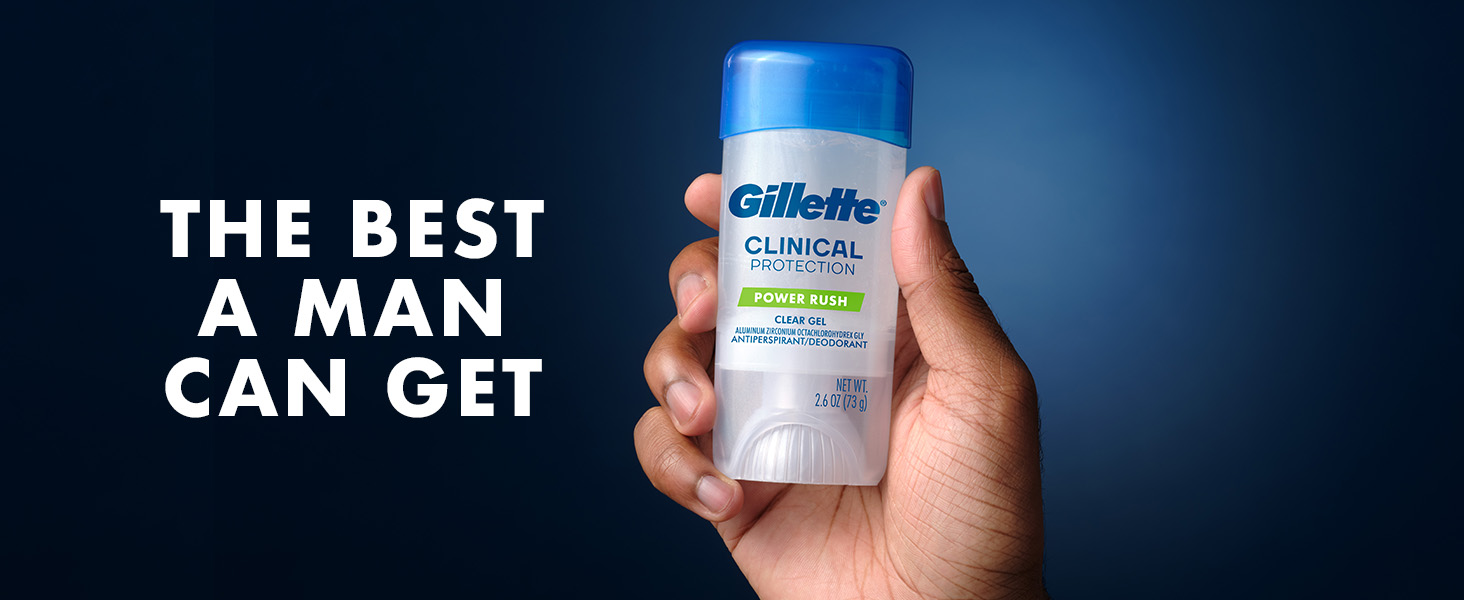 showing the clinical clear gel with the claim the best a man can get