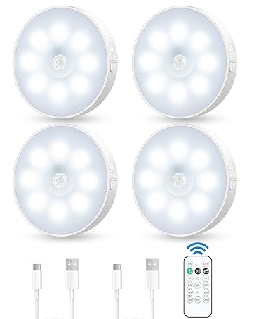 rechargeable puck light with remote