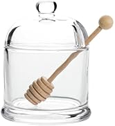 Iyulania Glass Honey Jar with Lid and Dipper, Convenient Honey Container, Heavy Honey Pot for Hom...