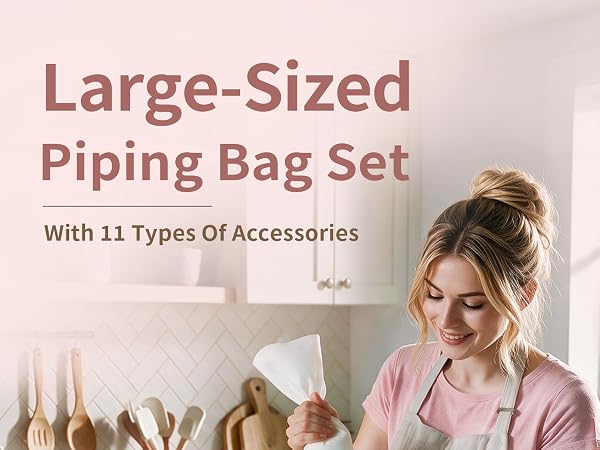 Reusable Piping Bags and Tips Set