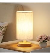 Fenmzee Small Table Lamp for Bedroom - Inline Control, Bedside Lamp with 3000K A15 LED Blub, Easy...