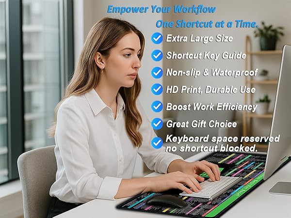 excel cheat sheet desk pad