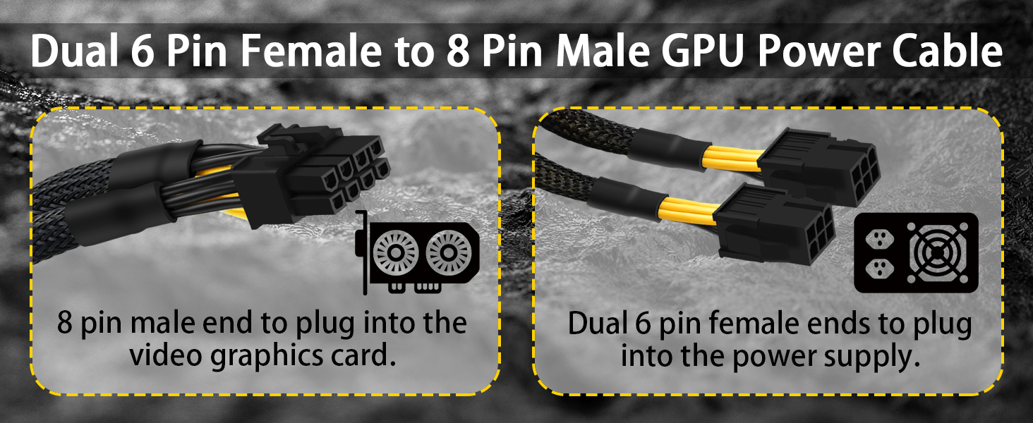 Dual 6 Pin to 8 Pin GPU Adapter