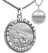 Anwlki St Michael Necklace Saint Michael Medal Bless Safety Religion Pendant Gift for Men, Women,...