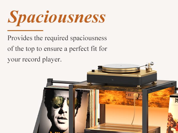 Record Player Stand with Power Strips