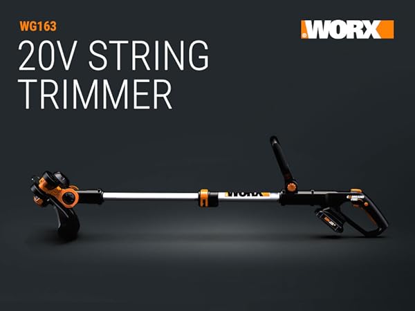 WORX WG163 GT String Trimmer; 20V; power share; cordless; 2.0 Amp Hour battery