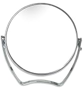 WMugthome Two-Sided Portable Transparent &amp; Round Makeup/Travel Mirror with 1X and 3X Magnificatio...