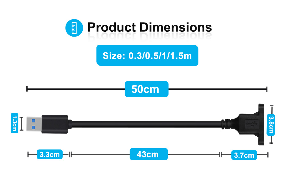 short usb extension cable