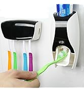 WAYCOM Dust-Proof Toothpaste Dispenser Toothpaste Squeezer Kit (Black)