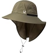 TOP-EX Oversized XL XXL Mens Sun Hat Big Head Neck Flap Shade Waterproof UPF50+ Wide Brim Hat Fis...