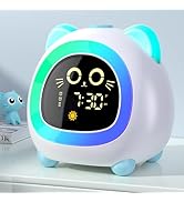 Alarm Clock for Kids, Kids Alarm Clock Boys with Sleep Training Dual Alarm Warm Color Screen 10 M...
