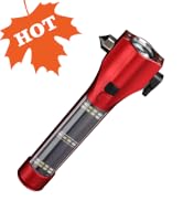 SINSEN Emergency Flashlight for Car, Seatbelt Cutter Window Breaker, 16-in-1 Multifunctional Safe