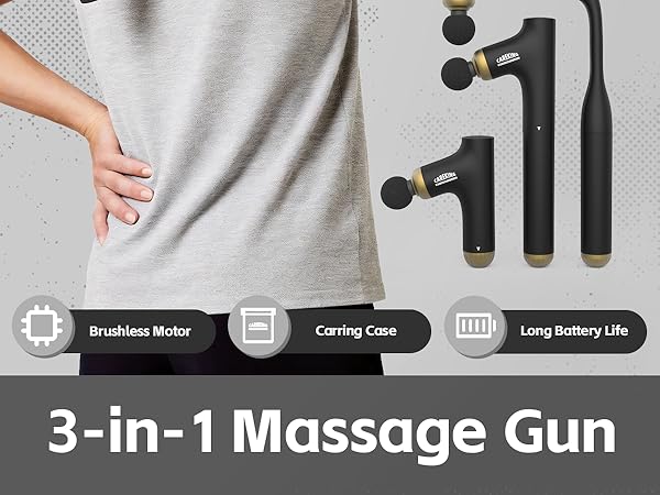 massage gun with extender handle for pain relief deep tissue