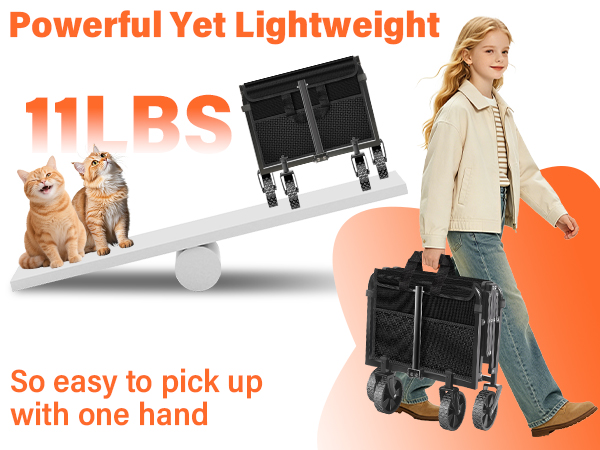 Collapsible Wagons Carts Foldable Wagon, Foldable Wagon Cart with Wheels, Folding Wago