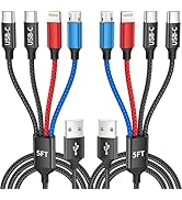 Dual Type-C 4 in 1 Multi Charging Cable for Multiple Devices with Lightning/Micro/2 USB-C, USB Ca...