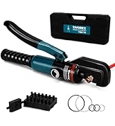 Tivorex Hydraulic Crimping Tool Kit-10 Tons 12 AWG to 2/0 AWG for Wire Battery Cable Lug, Termina...
