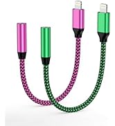 [MFI Certified]2Pack Lightning to 3.5mm Jack Adapter, iPhone Headphone/Earphone Audio Jack adapto...