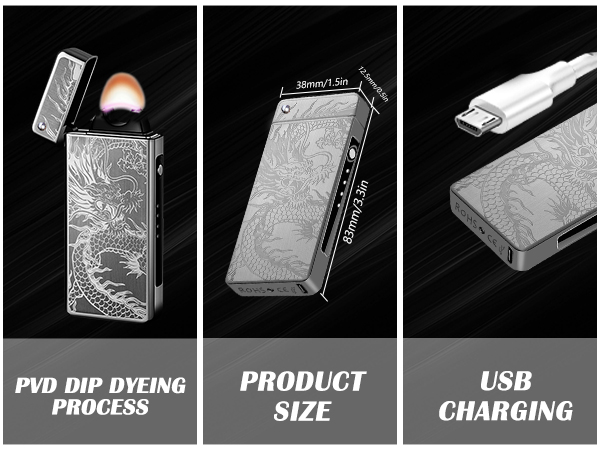 GADATOP Dragon Lighter, Arc Plasma Flame Lighter USB Rechargeable Windproof Electric Lighter Candle
