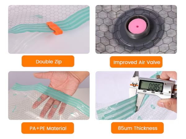 Vacuum Seal Bags for Travel with Rechargeable Cordless Pump, Compression Packing Cubes