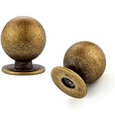 Ravinte Decor 12 Pack Antique Brass Cabinet Knobs, Round Dresser Knobs, Ball Kitchen Cabinet Hard...