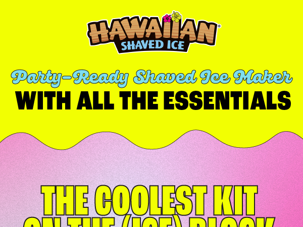 a multi-use hawaiian shaved ice maker in a party kit