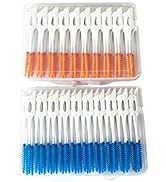 FOMIYES 80pcs Interdental Brush, Toothpick Dental Tooth Flossing Head Betweens Interdental Brushe...