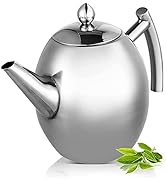 Coffee Tea Pot,Stainless Steel Teapot Coffee Pot Kettle with Filter Large Capacity,Polished Teapo...
