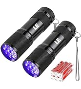 LE Small UV Flashlight, Portable Black Light with 9 LEDs, 395nm, Ultraviolet Light Detector for I...