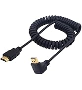 LANMINGLEL Right Angle HDMI Coiled Cable 270 Degree HDMI Male to HDMI Male Spring Spiral Cord Hig...