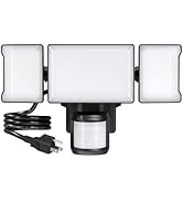 Olafus 75W Motion Sensor Outdoor Light Plug in, Motion Flood Light Dusk to Dawn, 7500LM LED Secur...