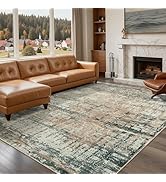 Rugxara Area Rugs 8x10,Large Soft Rugs for Living Room, Washable, Modern Green Abstract Rugs for ...