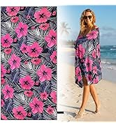 Oversized Beach Towel for Women Adults, 35x72" Large Sand-Resist Beach Towel, Absorbent Compact T...