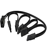 GELRHONR IDE to SATA Power Splitter Cable,LP4 4Pin IDE to 5 x15 Pin SATA Power Conversion Line Ex...