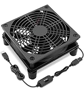 AmRunJe USB 120mm Computer Cooling Fan 5v 3 Speed Controller Quiet Cooling for Router Xbox PlaySt...