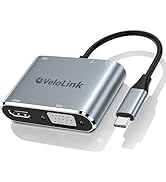 velolink USB C Hub MultiPort Adapter: hdmi vga Adapter,HDMI to USB C+VGA to USB C+PD Charger 100W...